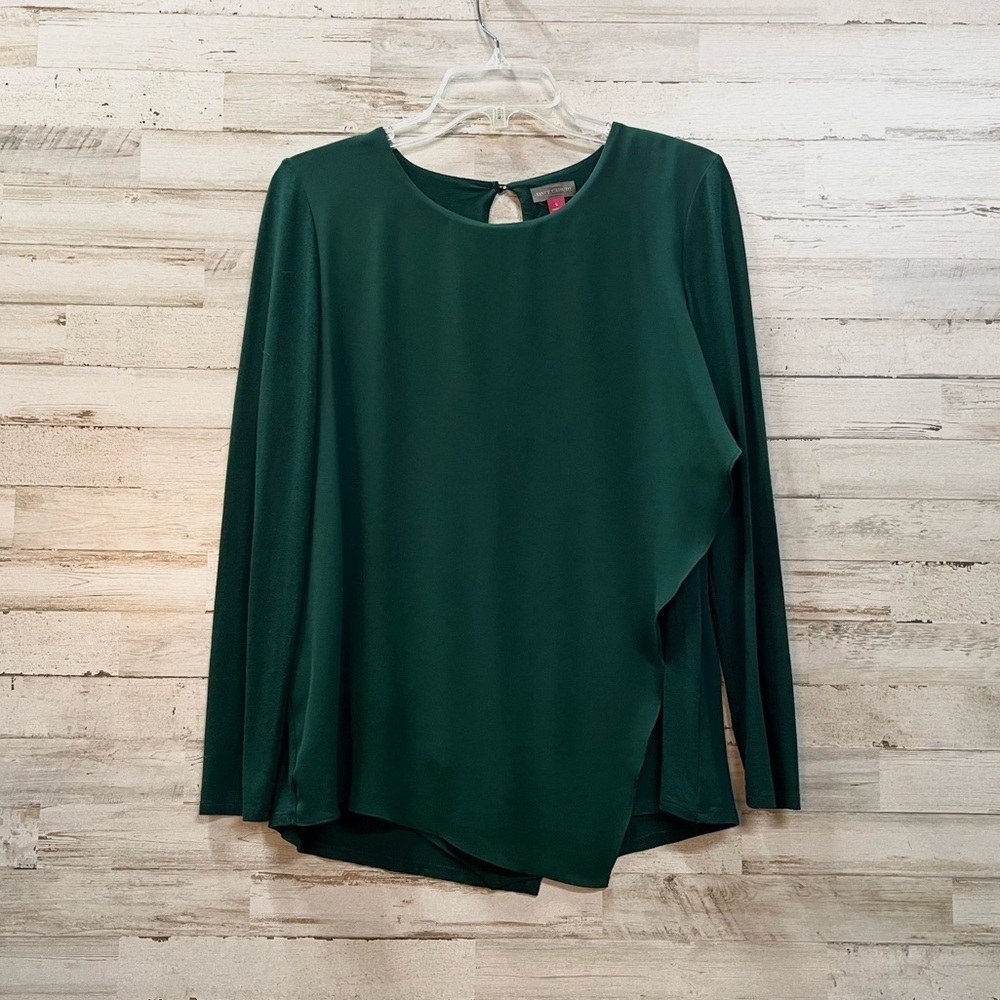 Vince Camuto Hunter Green Asymmetrical Blouse
